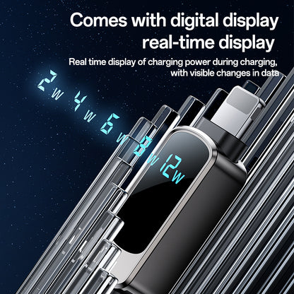 كابل يسيدو Yesido CA128L بطول 1.2 متر (USB-A إلى Lightning) بقوة 12 واط - مزود بشاشة عرض رقمية أفقية وهيكل من سبيكة الزنك