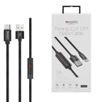 Yesido CA46 Intelligent Type-C Data Cable – 1.2m Smart Timing Cut-Off Technology with Aluminum Alloy Shells (2.4A Max / USB 2.0)