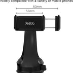 Yesido C1 Universal Spring Clip 360 Angle Rotation Suction Cup Car Phone Holder