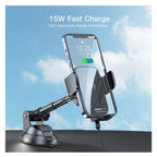 Yesido C186 15W Fast Wireless Car Charger with Fully Automatic Electric Induction Arms