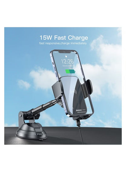 Yesido C186 15W Fast Wireless Car Charger with Fully Automatic Electric Induction Arms