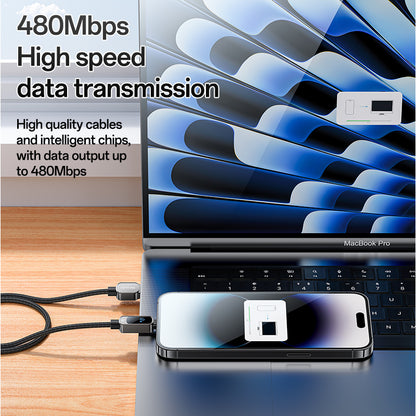 كابل يسيدو Yesido CA128L بطول 1.2 متر (USB-A إلى Lightning) بقوة 12 واط - مزود بشاشة عرض رقمية أفقية وهيكل من سبيكة الزنك