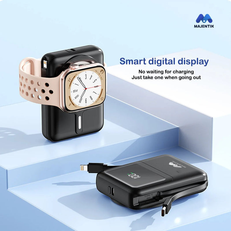 Majentik MJ-28 Magnetic Power Bank 10000mAh – Wireless Power Bank with Digital Display