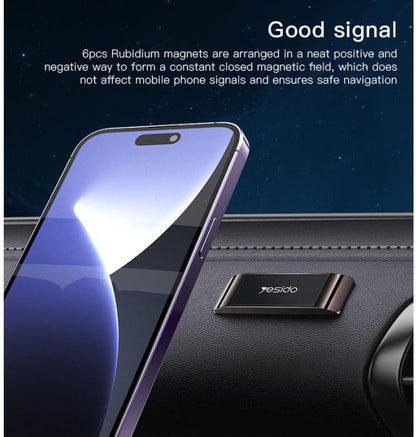Yesido C151 High-Quality All-Aluminum Alloy Dashboard Magnetic Mobile Phone Holder