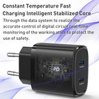 Yesido YC56 20W Dual Type-C Fast Travel Charger – Includes 1M USB-C to USB-C Cable