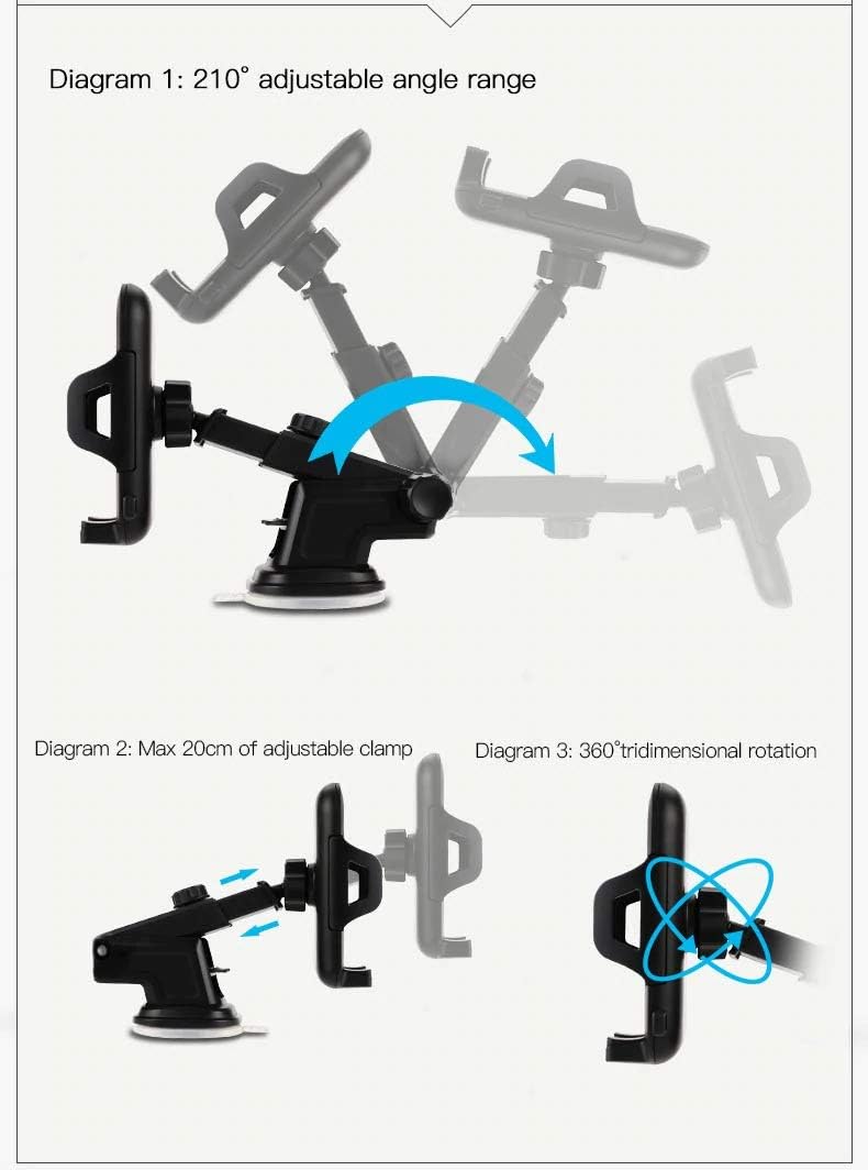 Yesido C23 360 Degree Flexible Universal Car and Truck Automatic Clip Phone Holder