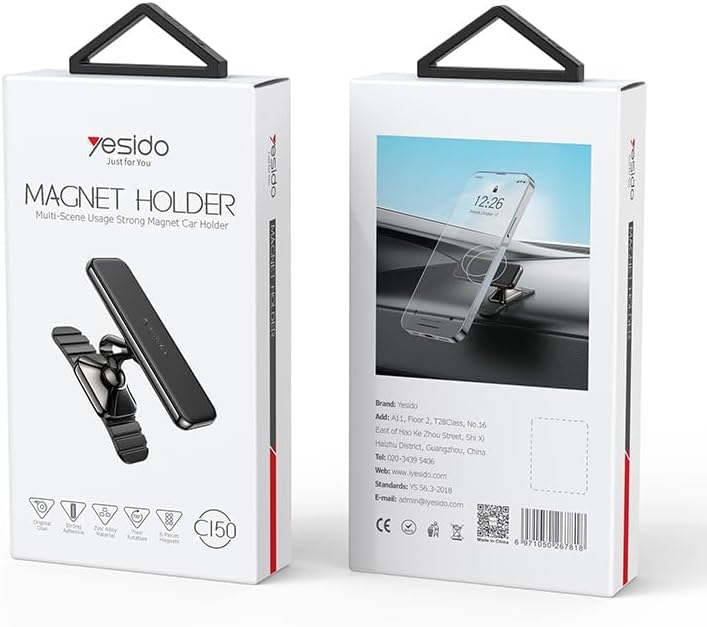 Yesido C150 Zinc Alloy Magnetic Car Holder with 720 Degree Double Ball Rotation