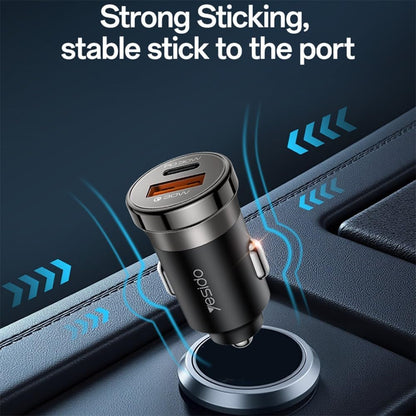 طقم شحن السيارة Yesido Y72 بقوة 30 واط - منفذين (USB + Type-C) مع كابل Type-C to Type-C سريع