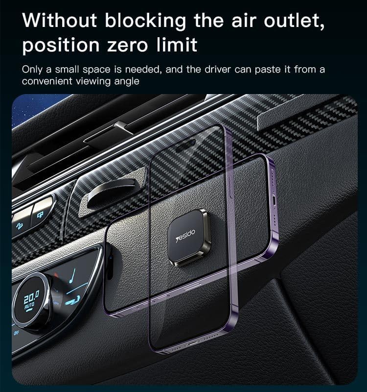 Yesido C151 High-Quality All-Aluminum Alloy Dashboard Magnetic Mobile Phone Holder
