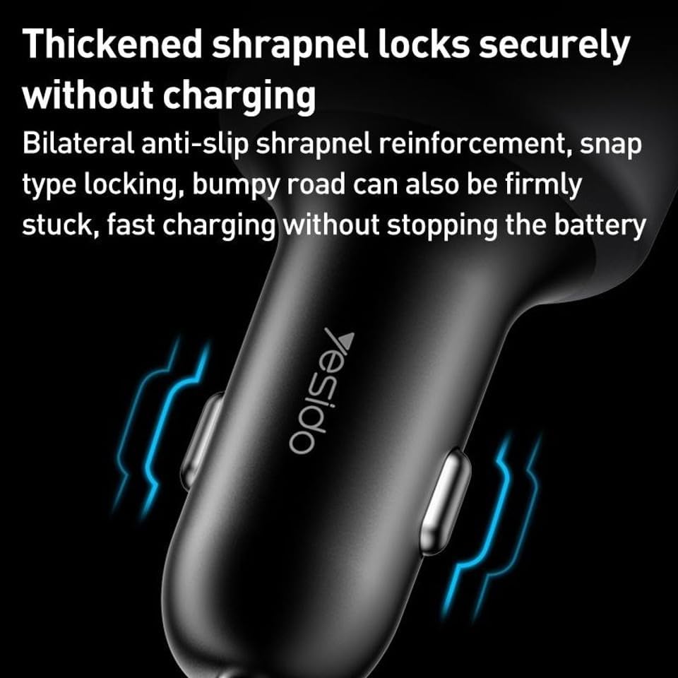 Yesido Y59 200W Super Fast Car Charger – Triple Port (Dual Type-C 100W + USB-A 18W)