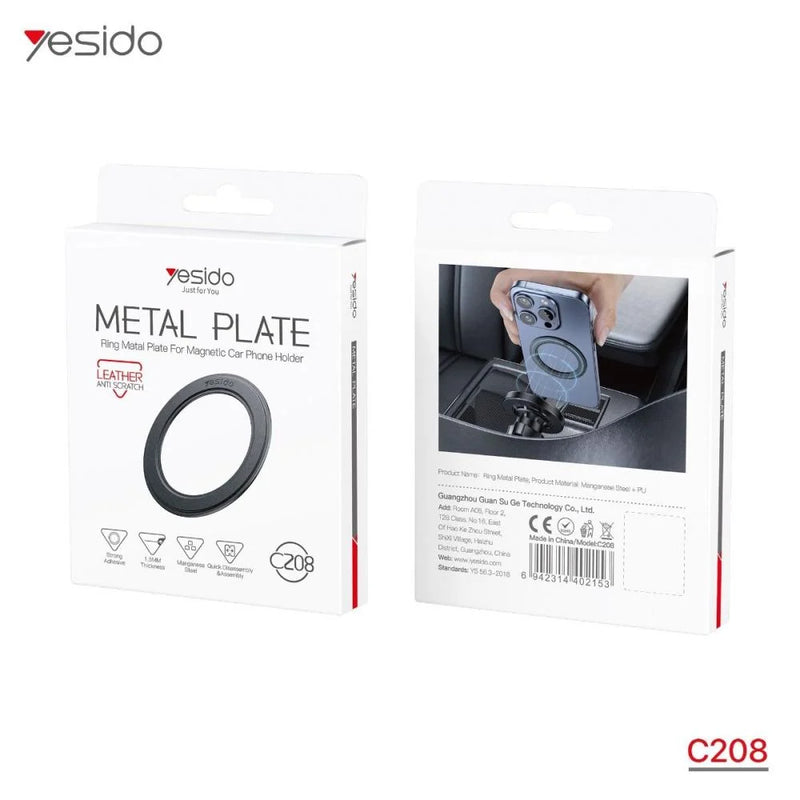 Yesido C208 PU Leather Iron Sheet Ring for MagSafe Magnetic Compatibility