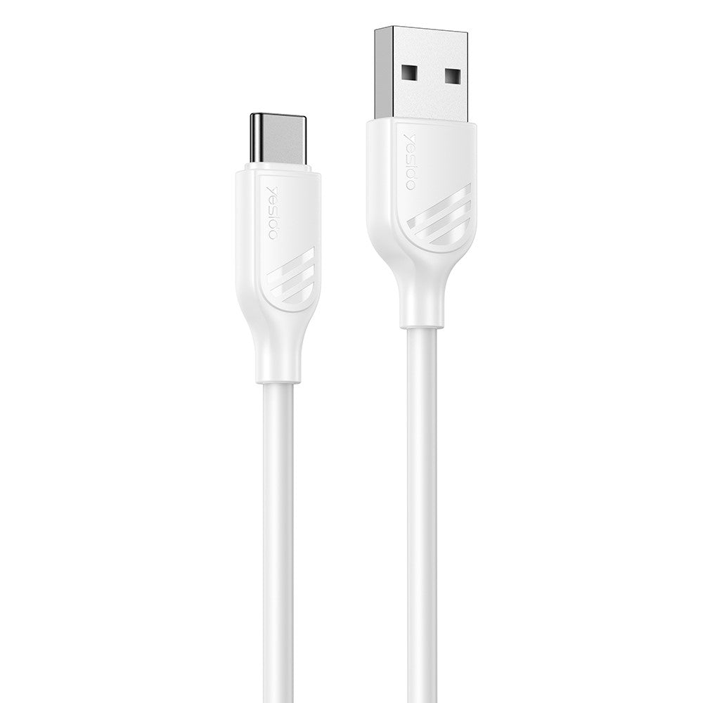 كابل يسيدو Yesido CA126C باللون الأبيض بطول 1 متر (USB-A إلى Type-C) بقوة 18 واط - شحن سريع ومقاوم للانحناء