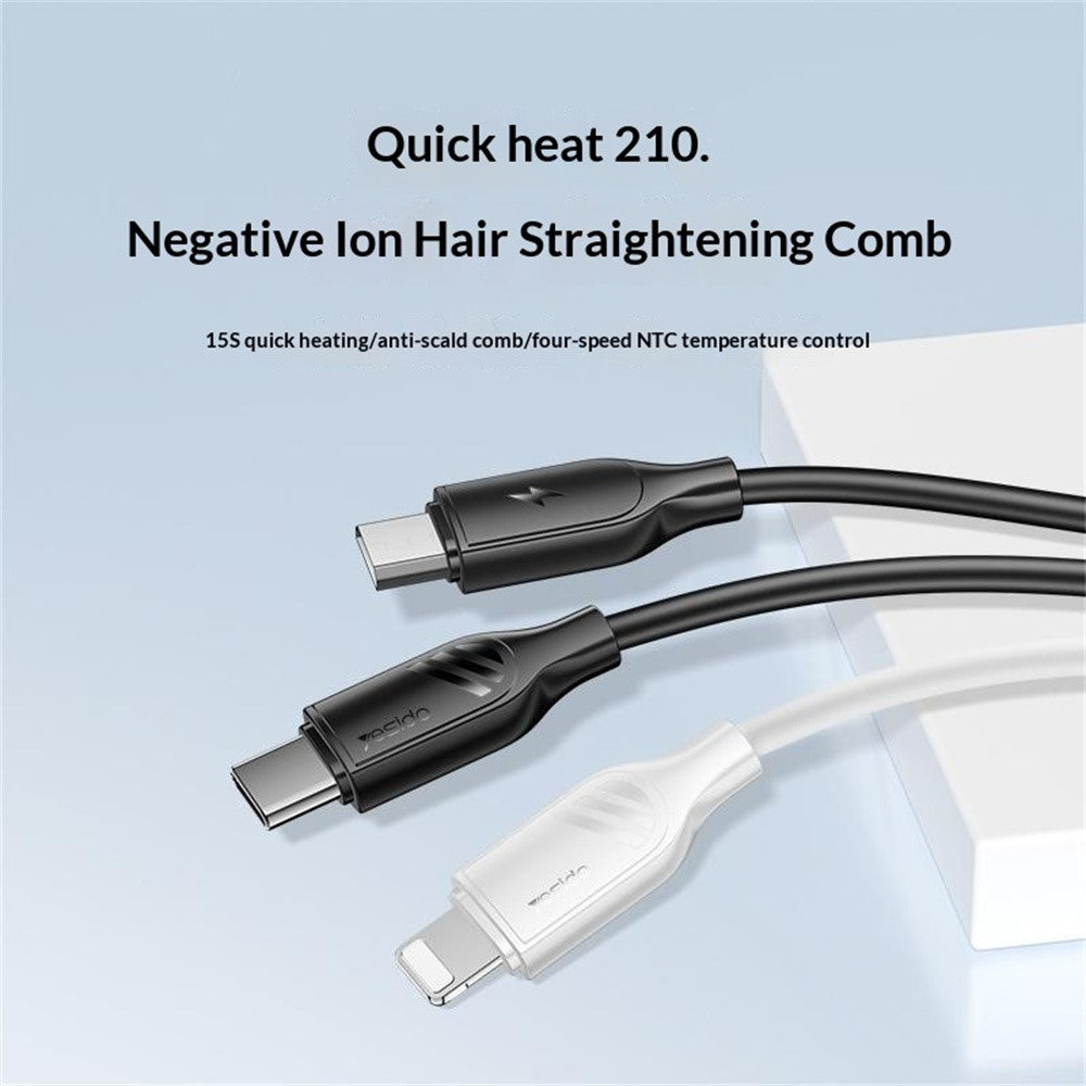 كابل يسيدو Yesido CA126C باللون الأبيض بطول 1 متر (USB-A إلى Type-C) بقوة 18 واط - شحن سريع ومقاوم للانحناء