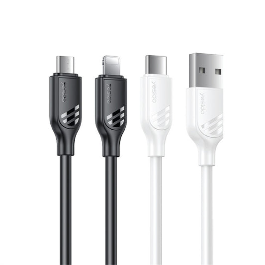 Yesido CA126C 18W Fast USB-A to USB-C Charging Cable – 1m Flexible Eco-Friendly Jacket (3A/2.1A Max)