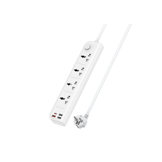 Yesido MC18 3250W Smart Power Strip – 4 AC Outlets & 4 Fast Charging Ports (2 Meters Cable)