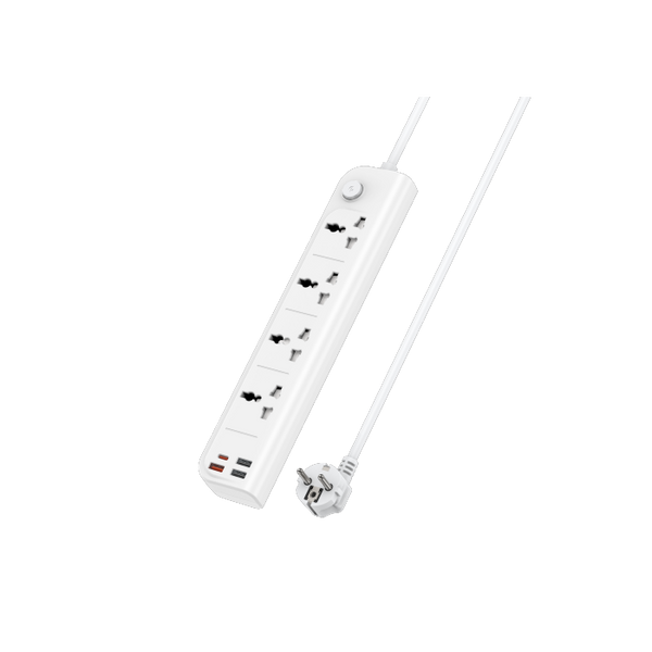 MC18 2 Meter MAx 3250W 4 AC ports EU Standard Power Socket with PD and QC fast charging USB ports