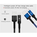 Yesido CA28 Intelligent Lightning Data Cable – 1.2m Auto-Disconnect Technology with Cotton Braided Armor & Metal Shell (2.4A Max)