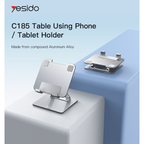 Yesido C185 Desktop Tablet Holder 720 Degree Rotation Two-Stage Folding Stand