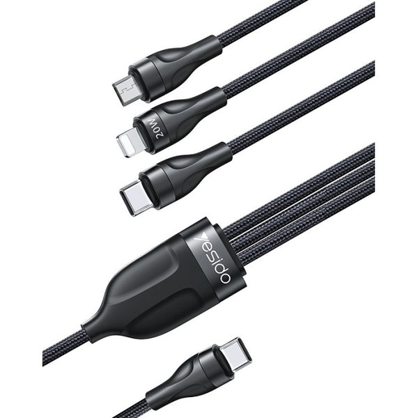 CA89 High capacity 3 in 1 three in one support PD fast charging USB type-C data cable