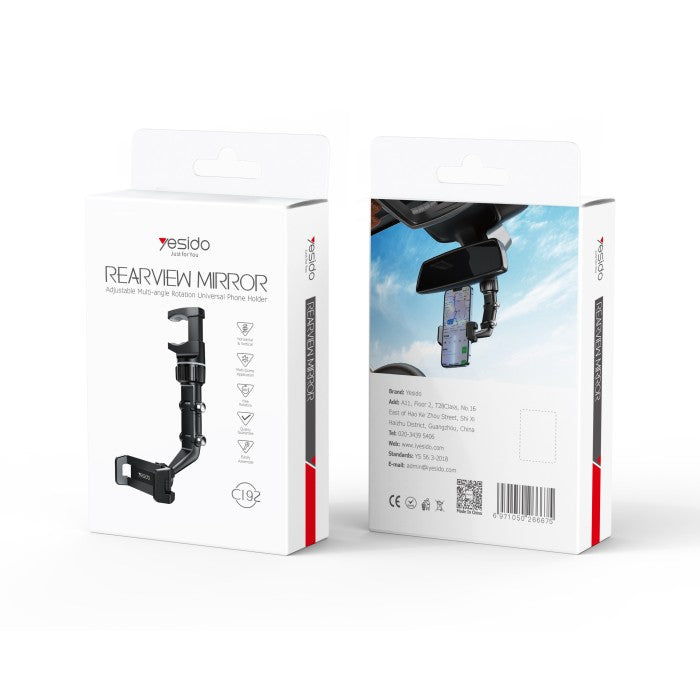 Yesido C192 Multi-node Adjustable Rearview Mirror Mount Bracket for Smartphones