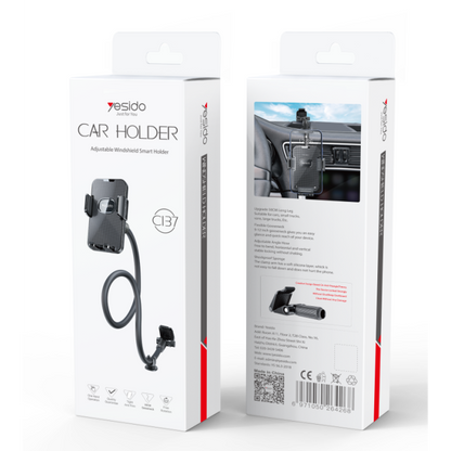 Yesido C137 Flexible 50cm Long Arm Car Phone Holder for Windshield and Dashboard
