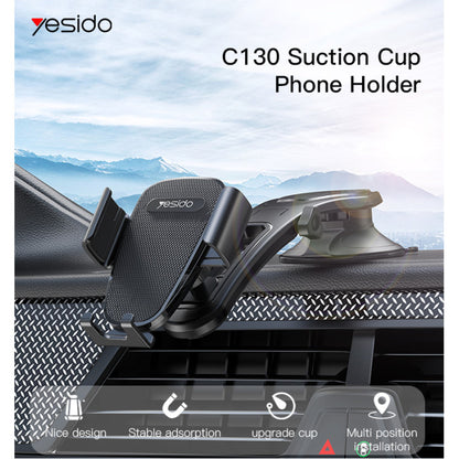 Yesido C130 Car Phone Holder for Dashboard and Windshield with Folding Arm