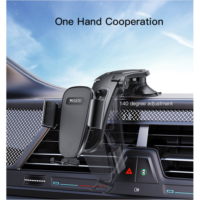 Yesido C130 Car Phone Holder for Dashboard and Windshield with Folding Arm