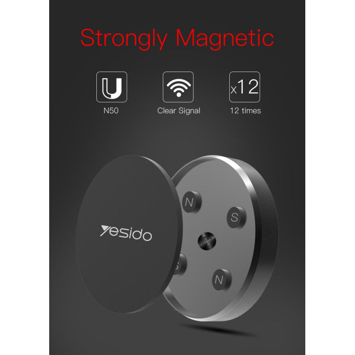 Yesido C38 High Quality Metal Magnetic Car Phone Holder with 4 Powerful Magnets