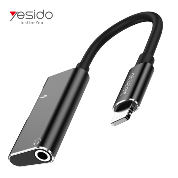 YAU11 2 In 1 Audio Adapter Convert For Lightning To Lightning And 3.5mm Port Splitter Adapter Line