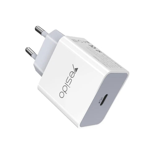 YC27 White Adapter EU Plug PD2.0 18W Fast Charging Smart Phone Travel Portable Charger