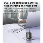Yesido YC65 65W GaN Fast Wall Charger – Triple Port (2x USB-C + 1x USB-A) Power Adapter
