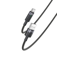 Yesido CA123 Smart Type-C to Lightning Data Cable – 1.2m Auto-Disconnect & Auto-Reconnect Armor Cable with LED Breathing Light (27W / 3A Max)