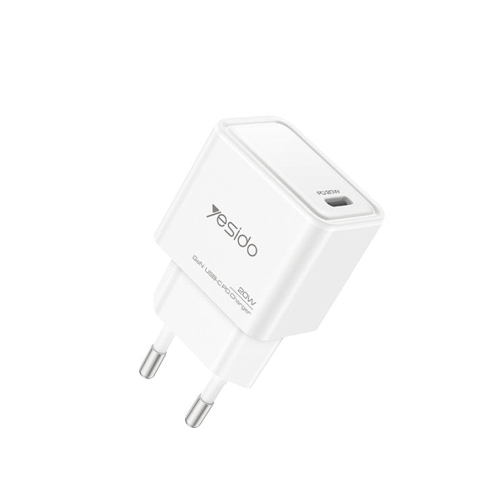 شاحن Yesido YC60 الذكي بقوة 20 واط - تقنية GaN المتقدمة بمنفذ Type-C PD شحن سريع