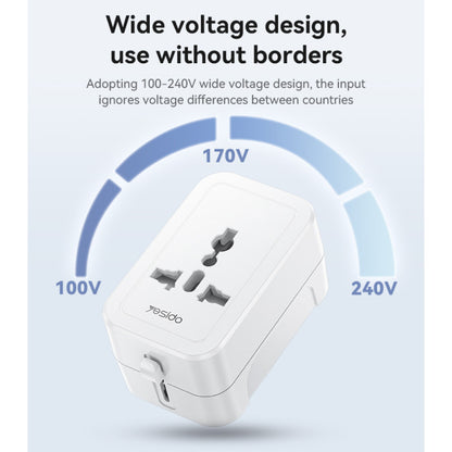 Yesido MC32 Universal Travel Adapter 1380W - Supports US, UK, EU, AU Global Standard Plugs