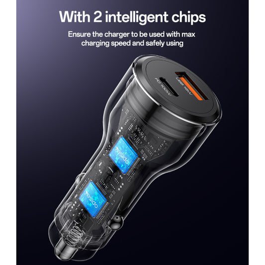 Y65 118W Super Fast Charging Aluminum Alloy QC18W+PD100W USB & Type-C Dual Ports Car Charger
