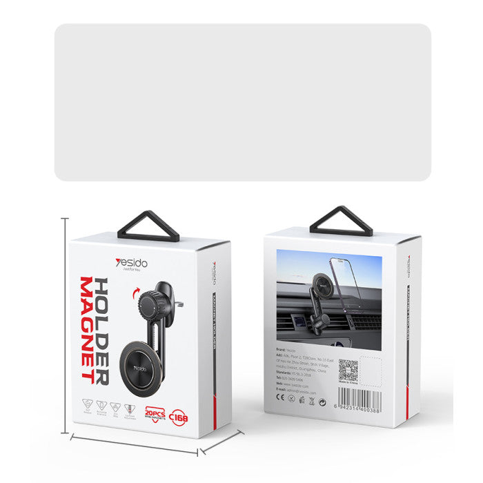 هولدر Yesido C168 المغناطيسي ماج سيف لفتحة التكييف مع ذراع تحكم دوار