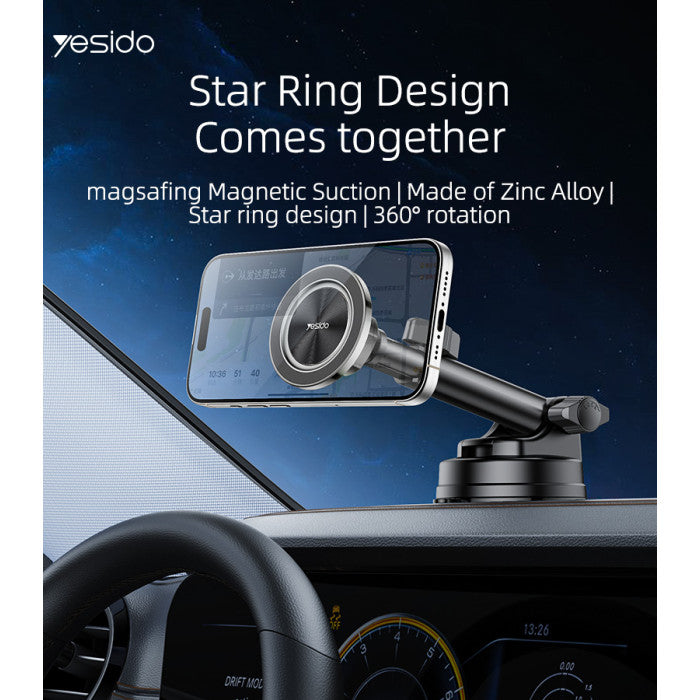 Yesido C179 Magnetic Magsafe Car Holder with Extendable Long Arm and Suction Base