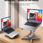 YESIDO LP09 Aluminum Laptop Stand Height Adjustable Foldable Notebook