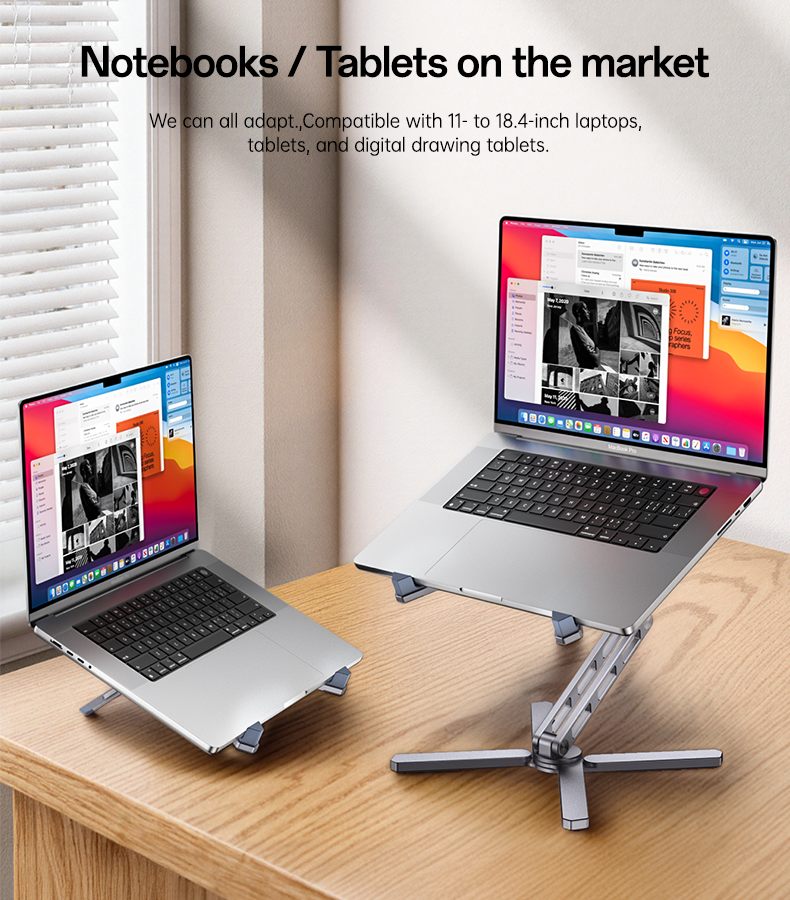 YESIDO LP09 Aluminum Laptop Stand Height Adjustable Foldable Notebook