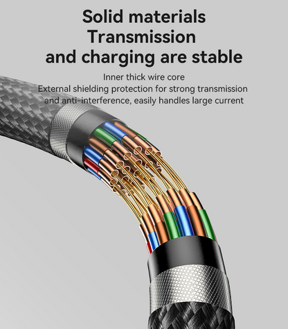كابل يسيدو Yesido CA134C بطول 3 متر (USB-A إلى Type-C) بقوة 18 واط - تصميم مضفر مصفح وهيكل من الألومنيوم