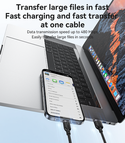 كابل يسيدو Yesido CA134C بطول 3 متر (USB-A إلى Type-C) بقوة 18 واط - تصميم مضفر مصفح وهيكل من الألومنيوم