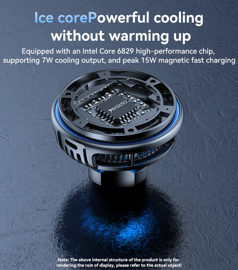Yesido C311 15W Car Wireless Charger - Semiconductor Cooling & RGB Light