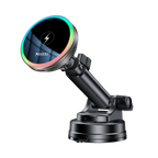 شاحن وايرلس Yesido C315 للسيارة بقوة 15 وات - إضاءة RGB وتثبيت مزدوج