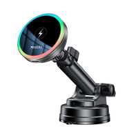 شاحن وايرلس Yesido C315 للسيارة بقوة 15 وات - إضاءة RGB وتثبيت مزدوج