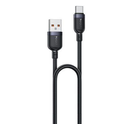 Yesido CA132C 18W USB-A to USB-C Fast Charging Cable – 1.2m Braided Nylon & Aluminum Alloy Connectors (3A)