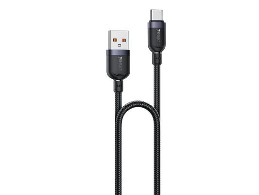 Yesido CA132C 18W USB-A to USB-C Fast Charging Cable – 1.2m Braided Nylon & Aluminum Alloy Connectors (3A)