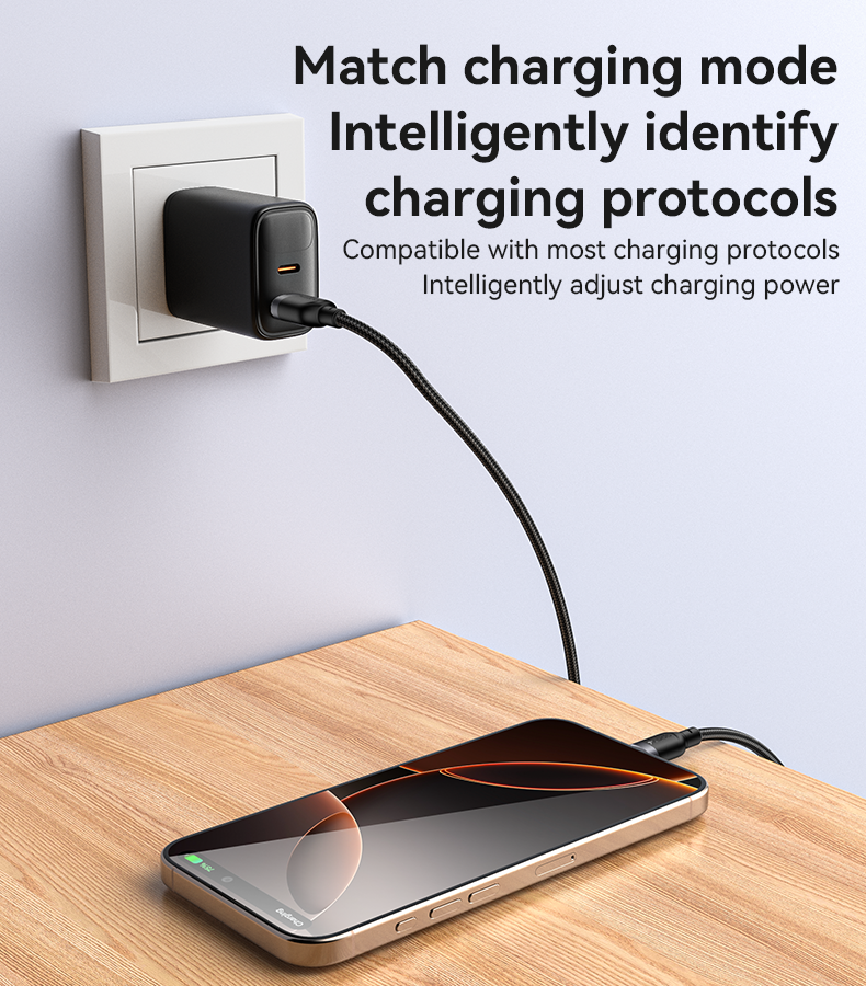 كابل يسيدو Yesido CA132C بطول 1.2 متر (USB-A إلى Type-C) بقوة 18 واط - تصميم مضفر مصفح وهيكل من سبائك الألومنيوم