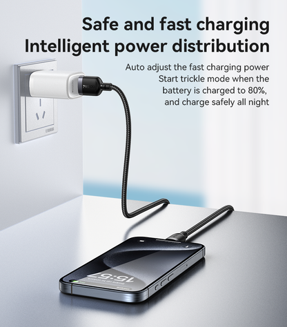 كابل يسيدو Yesido CA132C بطول 1.2 متر (USB-A إلى Type-C) بقوة 18 واط - تصميم مضفر مصفح وهيكل من سبائك الألومنيوم