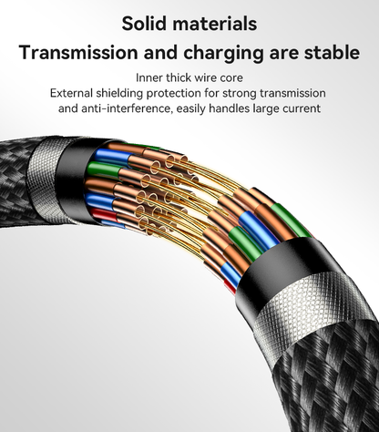 كابل يسيدو Yesido CA132C بطول 1.2 متر (USB-A إلى Type-C) بقوة 18 واط - تصميم مضفر مصفح وهيكل من سبائك الألومنيوم