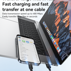 Yesido CA132C 18W USB-A to USB-C Fast Charging Cable – 1.2m Braided Nylon & Aluminum Alloy Connectors (3A)